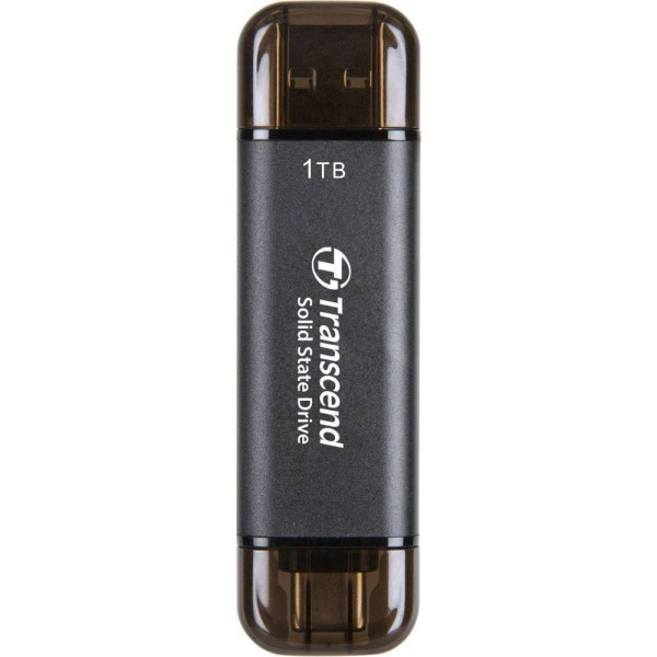 Портативний SSD Transcend 1TB USB 3.1 Gen 2 Type-A + Type-C ESD310 Чорний