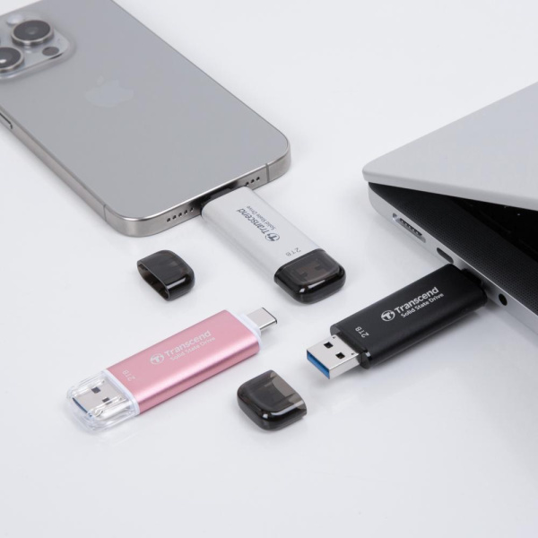 Портативний SSD Transcend 1TB USB 3.1 Gen 2 Type-A + Type-C ESD310 Чорний