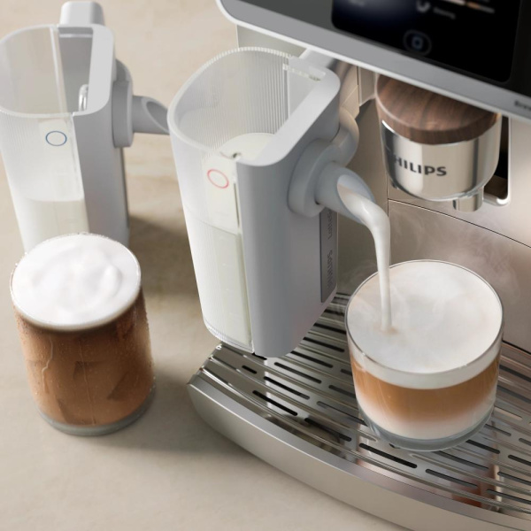 Кавомашина Philips Series 8000 Cafe Aromis, 1.9л, зерно+мелена, автомат.капуч, дисплей, авторецептів -54, срібни