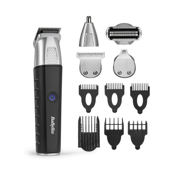 Набір для стрижки Babyliss Lithium Power, для бороди, вусів, голови, носа і тіла, акум., вібраційний мотор, насадок-10, сталь, чорний