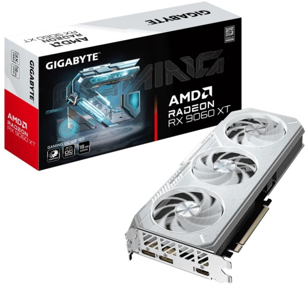 Відеокарта GIGABYTE Radeon 9060 XT 16GB GDDR6 OC ICE білий