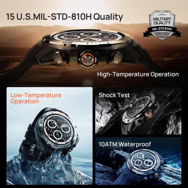 Смарт-годинник Mibro GS Explorer 48мм, 1.32", 466x466, AMOLED, BT 5.3, Dual-band GPS, 10 ATM, насичений зелений