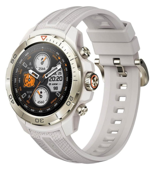 Смарт-годинник Mibro GS Explorer 48мм, 1.32", 466x466, AMOLED, BT 5.3, Dual-band GPS, 10 ATM, пісочно-білий