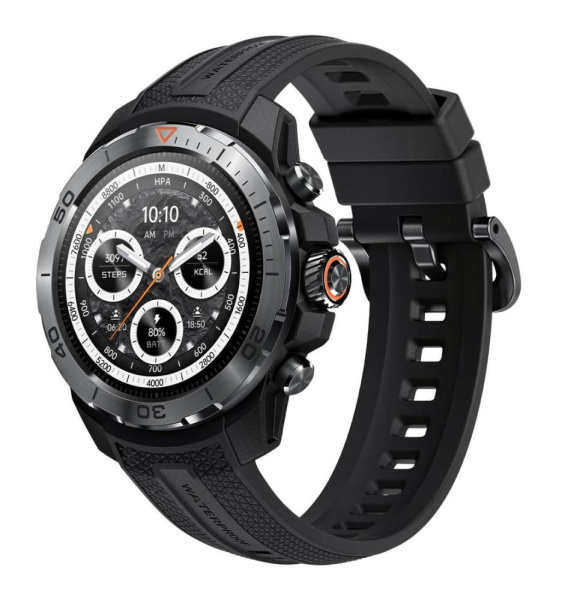Смарт-годинник Mibro GS Explorer 48мм, 1.32", 466x466, AMOLED, BT 5.3, Dual-band GPS, 10 ATM, чорний обсидіан