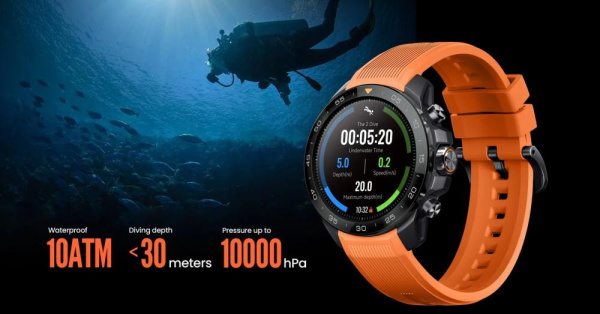 Смарт-годинник Mibro GS Explorer S 48мм, 1.32", 466x466, AMOLED, BT 5.3, Dual-band GPS, 10 ATM, чорний обсидіан