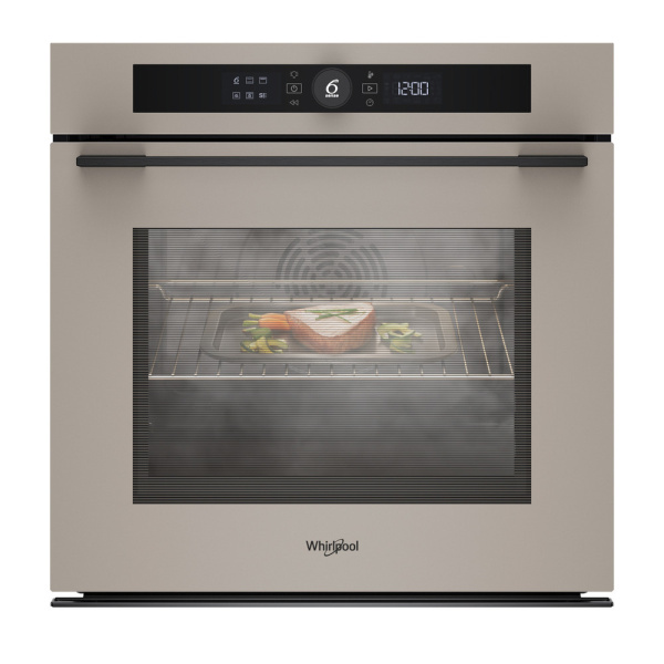 Духова шафа Whirlpool електрична, 73л, A+, дисплей, конвекція, піроліз, телескопічні напрямні, бежевий