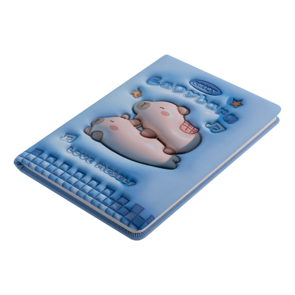 Блокнот CAPYBARA, 145 х 210 мм, 80 арк., клітинка, Soft PU обкладинка, асорті, KIDS Line