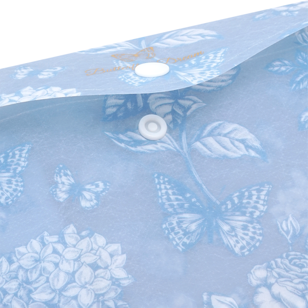 Папка-конверт на кнопці ARABESKI, DL, матовий напівпрозорий пластик, синьо-сірий