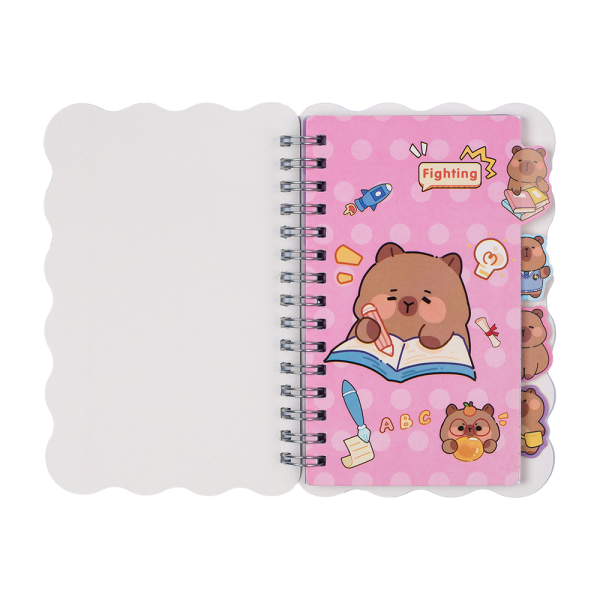 Блокнот на пружині збоку CAPYBARA, А6, 60 арк., клітинка, асорті, KIDS Line