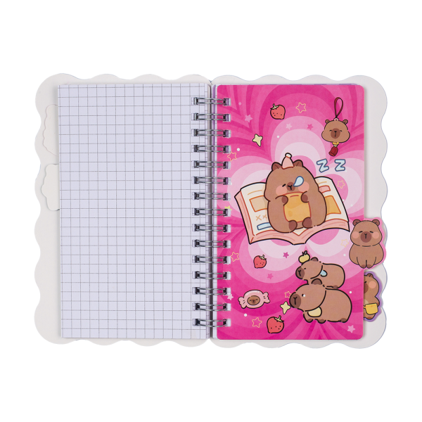 Блокнот на пружині збоку CAPYBARA, А6, 60 арк., клітинка, асорті, KIDS Line