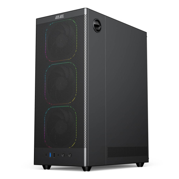 Корпус 2E GAMING  Iconic V8210B  без БЖ, 1xUSB3.0, 1х USB 2.0, 1xUSB Type-C, 4x120мм ARGB, VGA 325мм, LCS ready, контролер з пультом, TG Side Panel, ATX, чорний