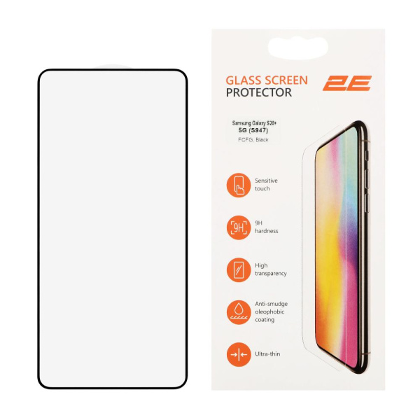 Захисне скло  2E для Samsung Galaxy S26+ 5G (S947) , 2.5D FCFG, (1 Pack), чорна рамка