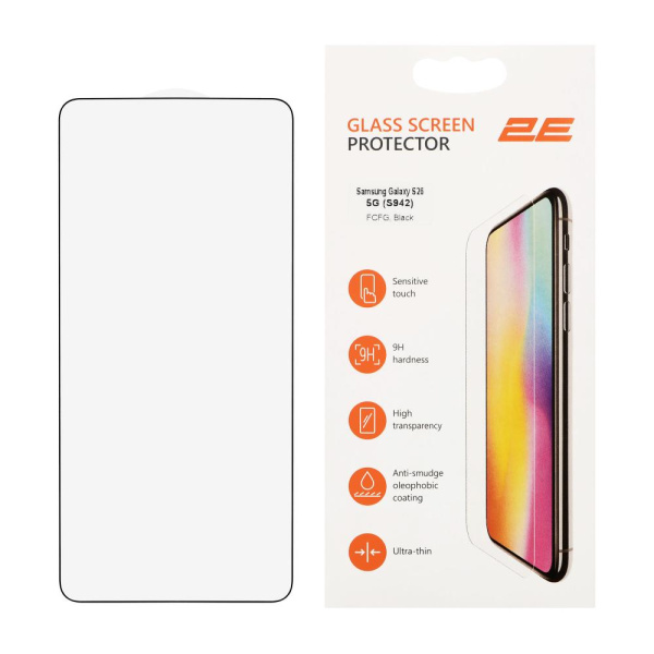 Захисне скло 2E для Samsung Galaxy S26 5G (S942), 2.5D FCFG, (1 Pack), чорна рамка
