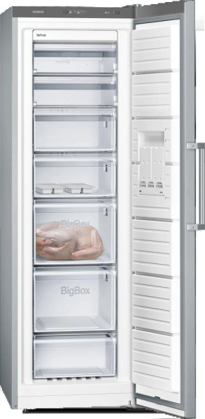 Морозильна камера Siemens, 186x60x65, 242л, 1дв., E, NF, нержавіюча сталь