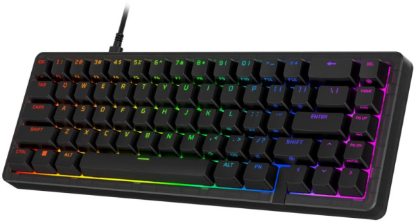 Клавіатура механічна HyperX Alloy Origins 2 65key, Red, USB-A, Hot-Swap, EN/UA, RGB, чорний