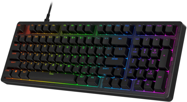 Клавіатура механічна HyperX Alloy Origins 2 1800 103key, Red, USB-A, Hot-Swap, EN/UA, RGB, чорний