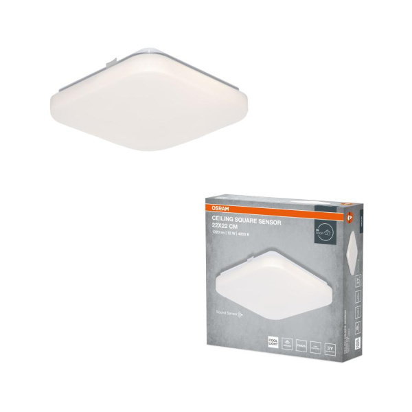 Світильник накладний з датчиком руху OSRAM CEILING SQUARE 12Вт 4000K 960Лм