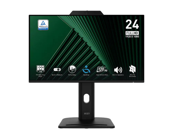 Монітор MSI 23.8" PRO MP242PMG D-Sub, HDMI, DP, MM, IPS, 120Hz, 1ms, sRGB 115%, AdaptiveSync, Pivot, Cam