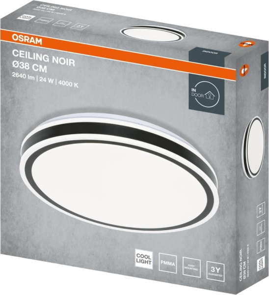 Світильник накладний OSRAM CEILING NOIR 380мм Round 24Вт 4000K
