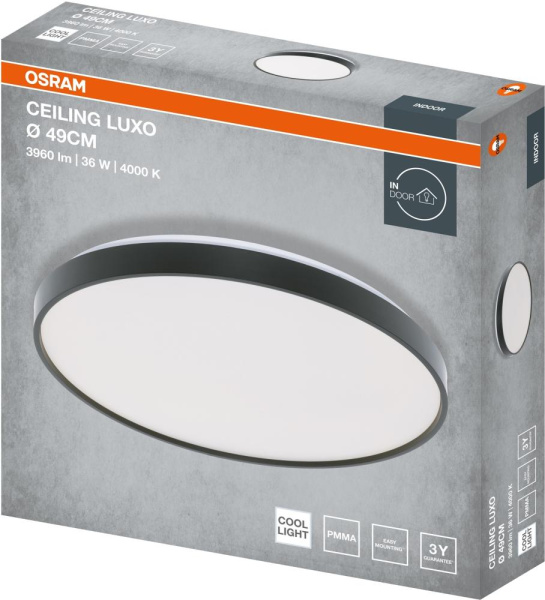 Світильник накладний OSRAM CEILING LUXO 36Вт 4000К чорний
