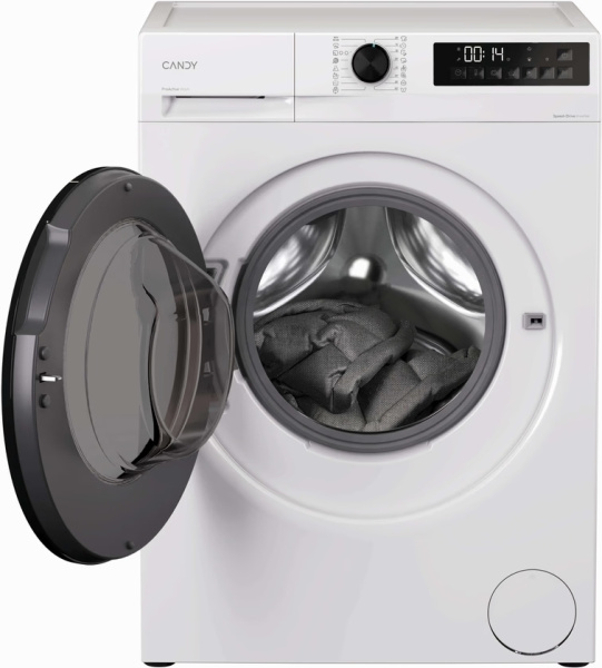 Прально-сушильна машина Candy ProWash&Dry 300 фронтальна, 7(4)кг, 1400, A, 45.7см, дисплей, пара, інвертор, люк чорний, білий