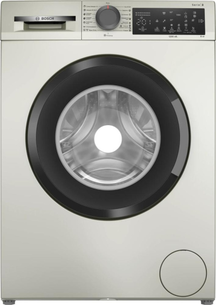 Пральна машина Bosch фронтальна, 8кг, 1200, A, 52см, дисплей, сірий