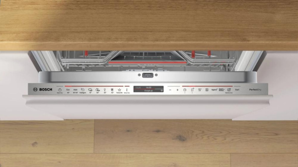 Посудомийна машина Bosch вбудована, 14компл., A, 60см, дисплей, 3й кошик, Zeolith, білий