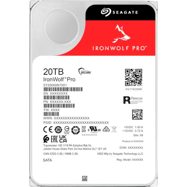 Жорсткий диск Seagate 20TB 3.5" 7200 256MB SATA IronWolf Pro