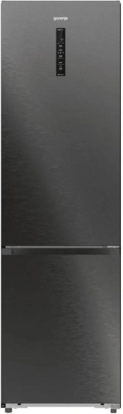 Холодильник з нижн. мороз. камерою Gorenje, 203х66х60см, 2 двері, 257(121)л, А+, Total NF, Зона св-ті, Інвертор, Зовн. Дисп, Wi-Fi, чорний