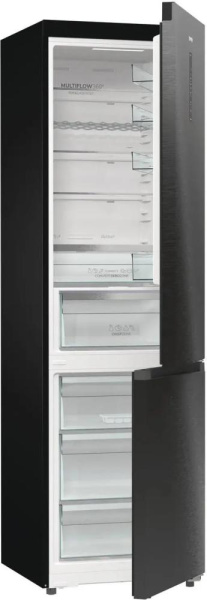 Холодильник з нижн. мороз. камерою Gorenje, 203х66х60см, 2 двері, 257(121)л, А+, Total NF, Зона св-ті, Інвертор, Зовн. Дисп, Wi-Fi, чорний