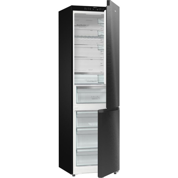 Холодильник з нижн. мороз. камерою Gorenje, 203х66х60см, 2 двері, 257(121)л, А+, NF+, Зона св-ті, Інвертор, Внутр. Дисп, Wi-Fi, Чорний