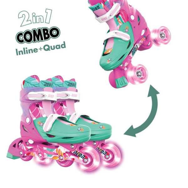 Роликові ковзани Neon Combo, розмір 30-33, квіти