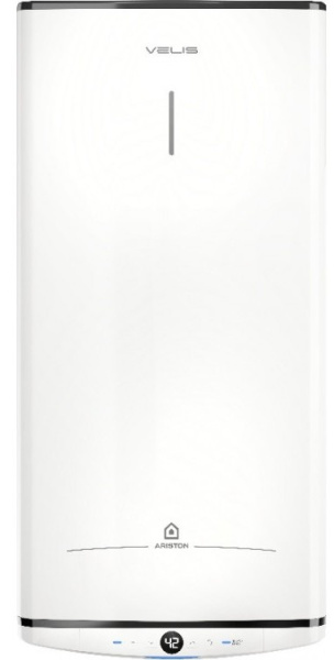 Водонагрівач електричний  Ariston VELIS PRO 80 EU плаский, слім, 80л, 2*1,5 кВт, емал. нагр. ел, ун. монтаж, ел. кер-ня, B, білий