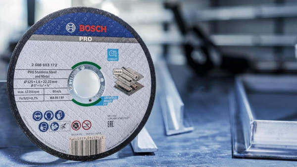 Диск відрізний Bosch Professional для нержавіючої сталі та металу, 125x1.6x22.23мм, 100шт