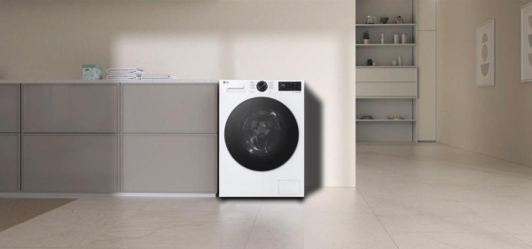 Пральна машина LG фронтальна, 9кг, 1200, A, 48см, дисплей, пара, інвертор, білий
