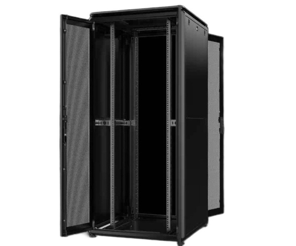 Шафа MIRSAN 19", 46U, GTN, перфоровані двері, 800x1000 мм, максимально 1000 кг, чорна