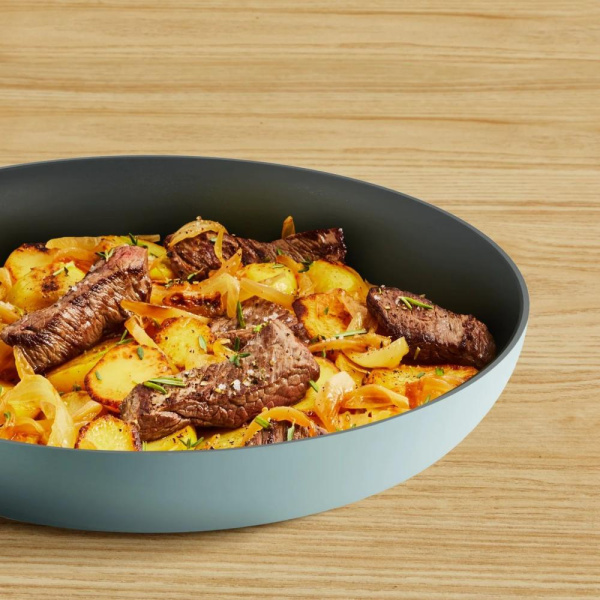 Сковорода Tefal Halo EUCALYPTUS, 30см, алюміній, бакеліт, сірий