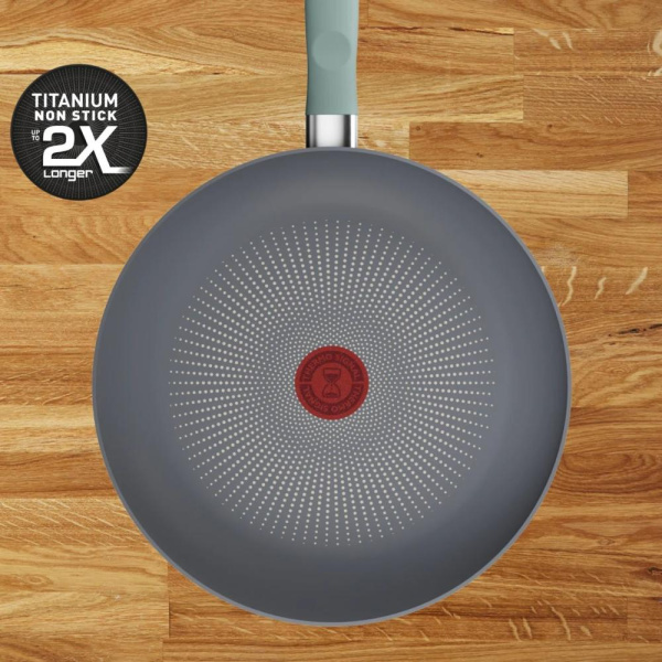 Сковорода Tefal Halo EUCALYPTUS, 30см, алюміній, бакеліт, сірий