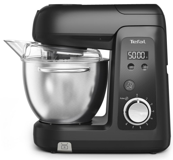 Кухонна машина Tefal Bake Partner + 1100Вт, чаша-метал, корпус-пластик, насадок-9, чорний
