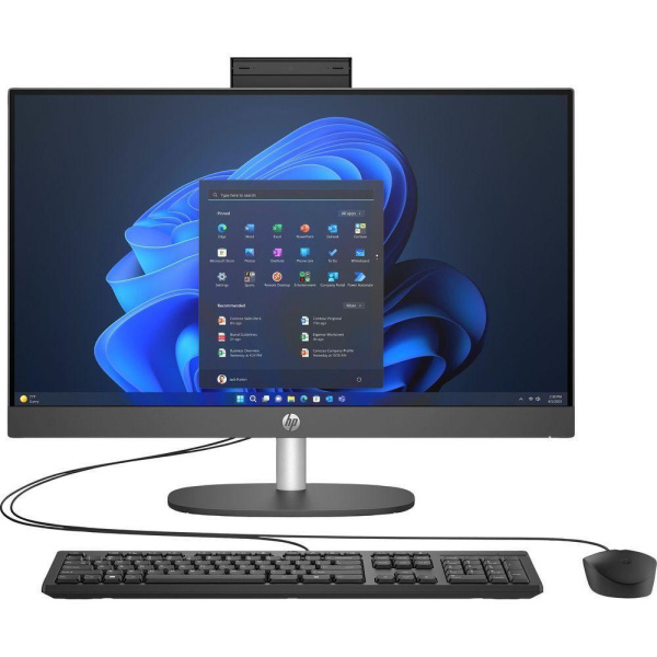 Комп'ютер персональний моноблок HP 240-G10 23.8" FHD IPS AG, Intel i7-1355U, 16GB, F512GB, UMA, WiFi, кл+м, 2р, DOS, чорний