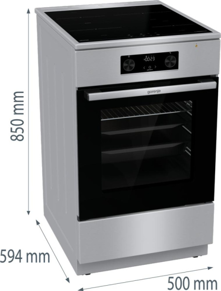Плита Gorenje комбінована, 71л, 60x60см, дисплей, чавун,з кришкою, програматор IconLed, білий