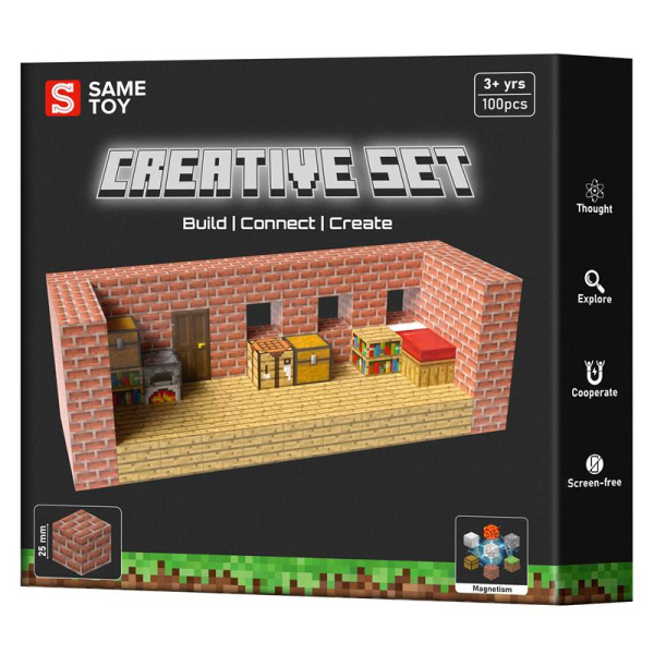 Конструктор магнітний Same Toy Creative Set Brick House 100ел