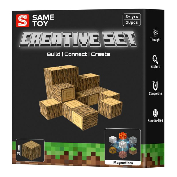Конструктор магнітний Same Toy Creative Set Wood 20ел