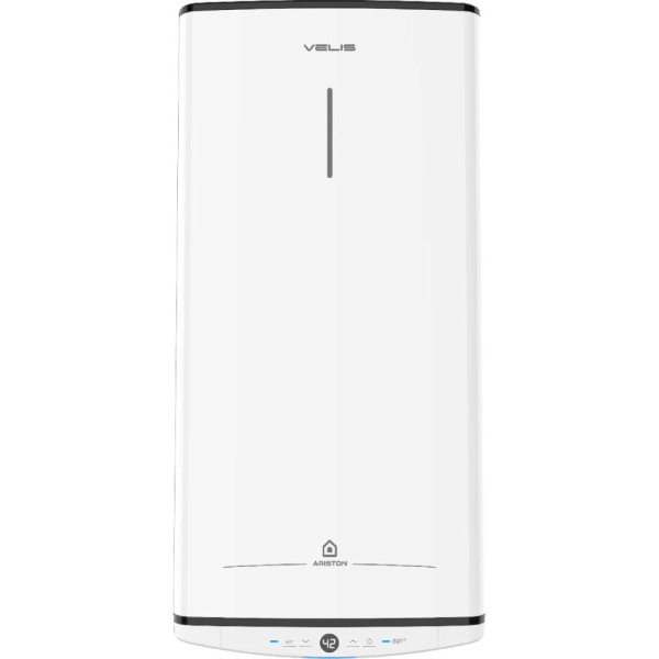 Водонагрівач електричний  Ariston VELIS PRO 100 EU плаский, слім, 100л, 2*1,5 кВт, емал. нагр. ел, ун. монтаж, ел. кер-ня, B, білий