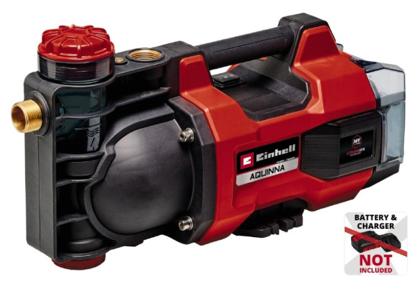 Насос відцентровий акумуляторний Einhell Professional AQUINNA 36/34, 36В(18В+18В) 3400л/год, вис. 37м, глиб. 6м режими ECO/BOOST, 4.2кг, без АКБ та ЗП