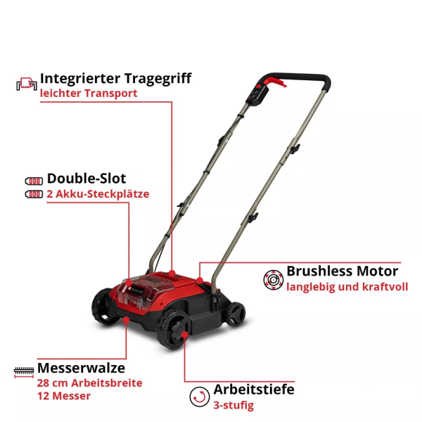 Аератор-скарифікатор Einhell GC-SC 18/28 DS Li - Solo 18В 28см 6.76 кг