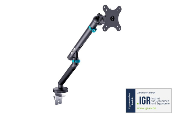 Кріплення DIGITUS Monitor Clamp, до 35"/10кг, з нахилом, поворотом, чорне