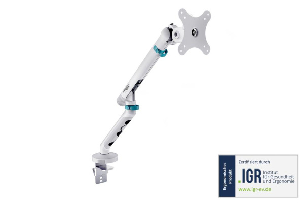 Кріплення DIGITUS Monitor Clamp, до 35"/10кг, з нахилом, поворотом, біле