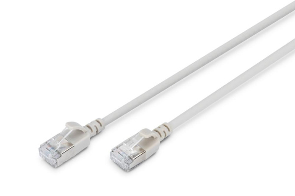 Патч-корд DIGITUS CAT 6a F-FTP Sliim, 0,3 м, AWG 32/7, Cu, LSZH, сірий