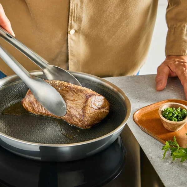 Сковорода Tefal Emotion+ Power, 24см, нержавіюча сталь, серцевина-алюміній, хромована сталь, бакеліт